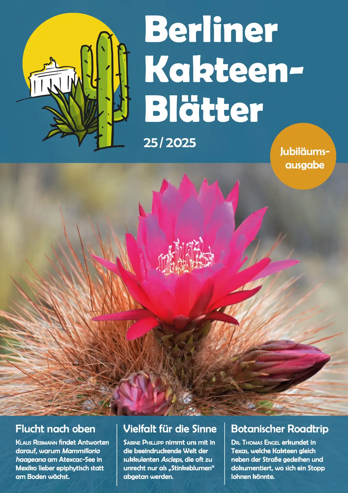 Berliner Kakteenblätter Ausgabe 2025 Cover der Ausgabe 2025.